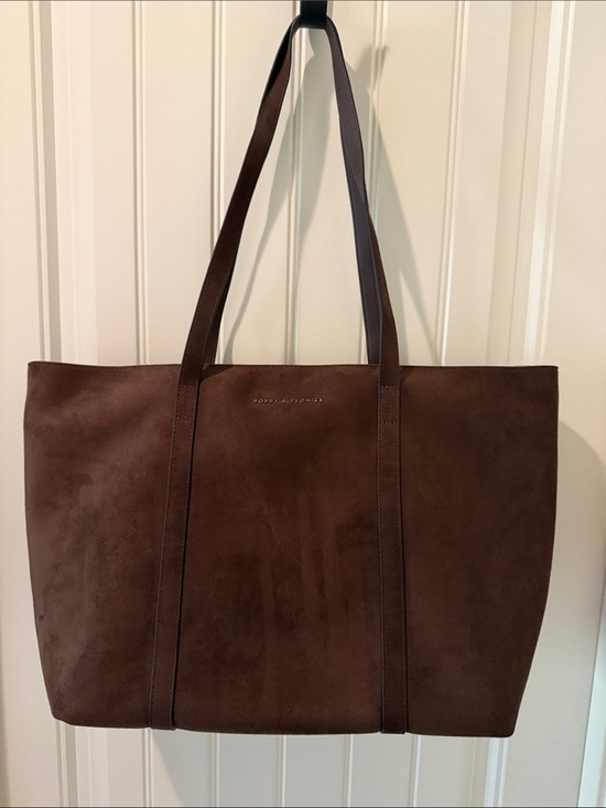 Poppy & Peonies Handbags - Poppy & Peonies The Meadow Tote in Chocolate Brown Suede